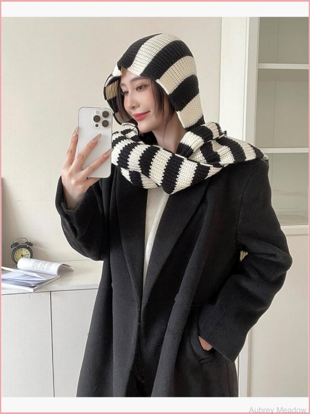 Chunky Knitted Shawl Wrap Winter Balaclava Hat Scarf Cashmere Sweater Cardigan - Picture 4 of 7